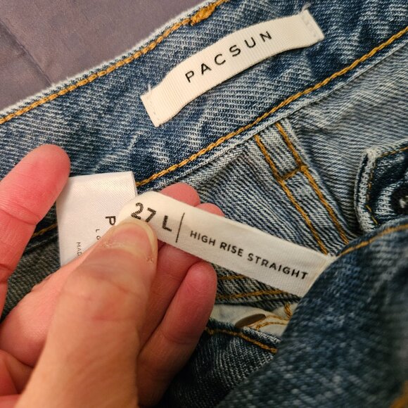 Pacsun high rise straight jeans 27L - Picture 3 of 3